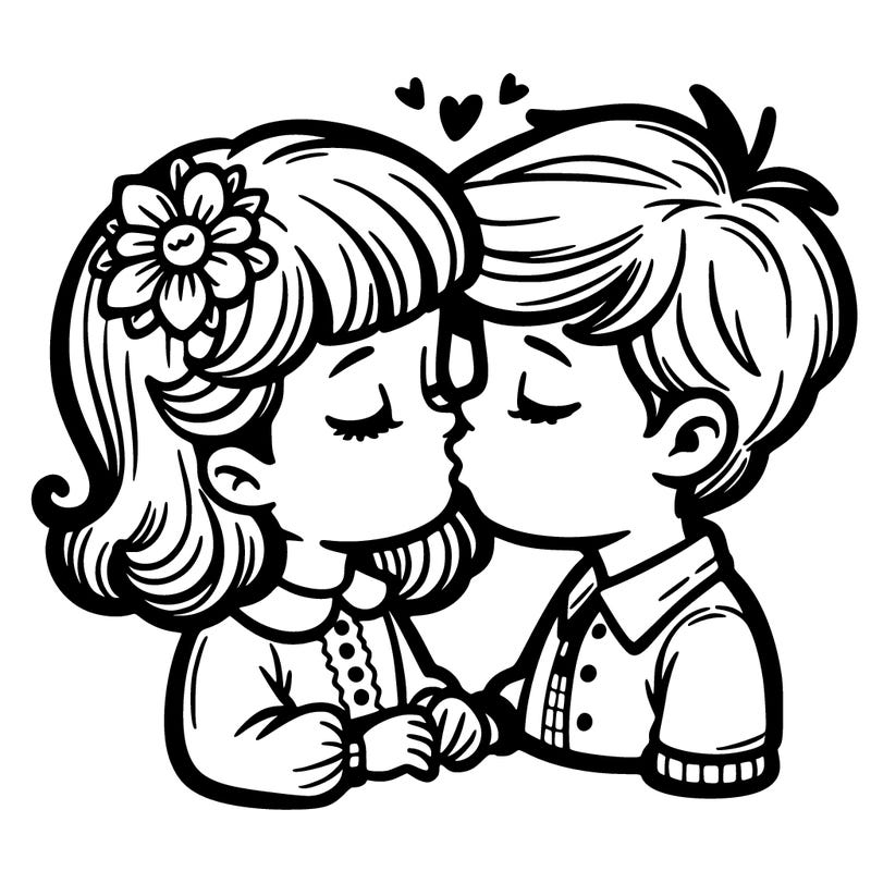 boy and girl kissing
