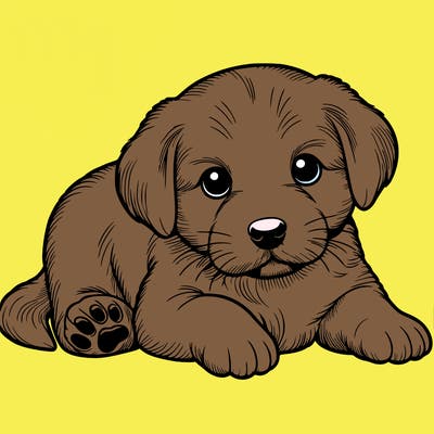 a cute realistic puppy