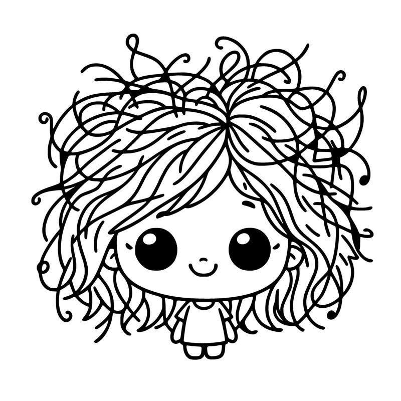 little girl with crazy hair