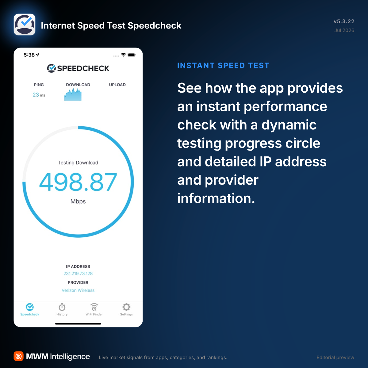 Internet Speed Test Speedcheck - Utilities App | MWM