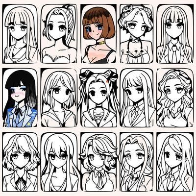 girls that look diffrent anime