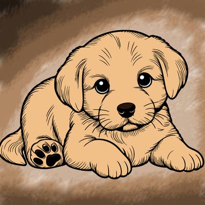 a cute realistic puppy