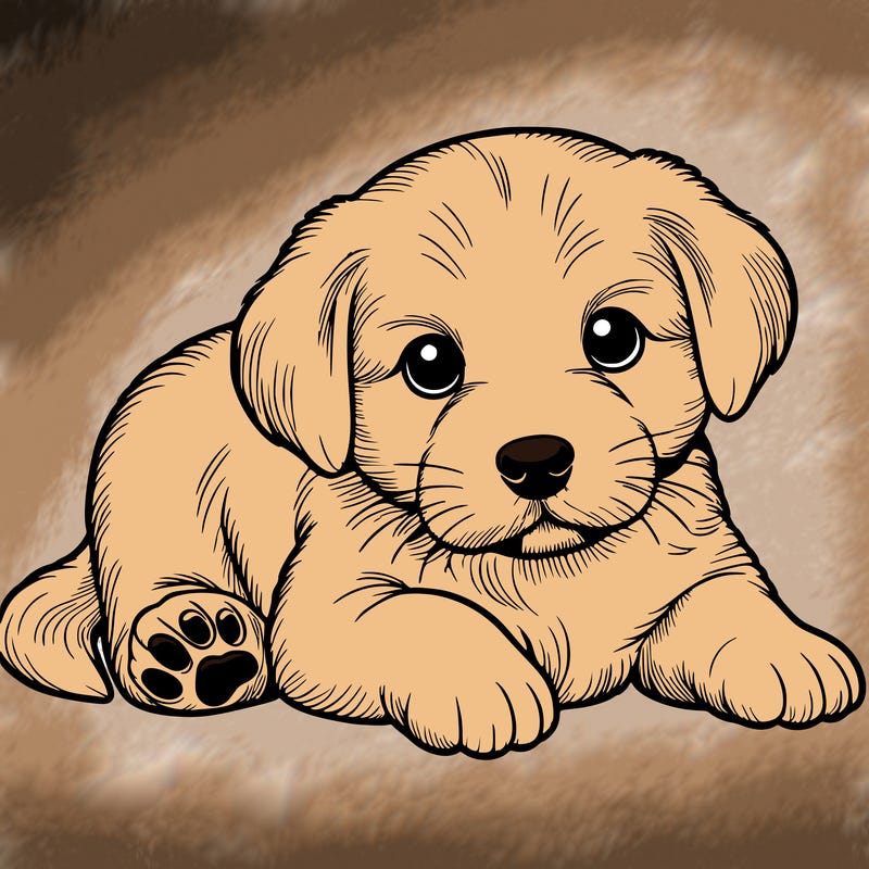 a cute realistic puppy