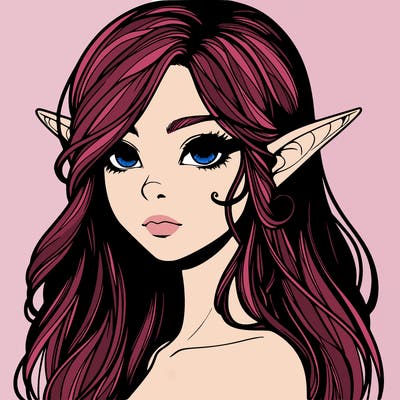 elf girl realistic dark fantasy