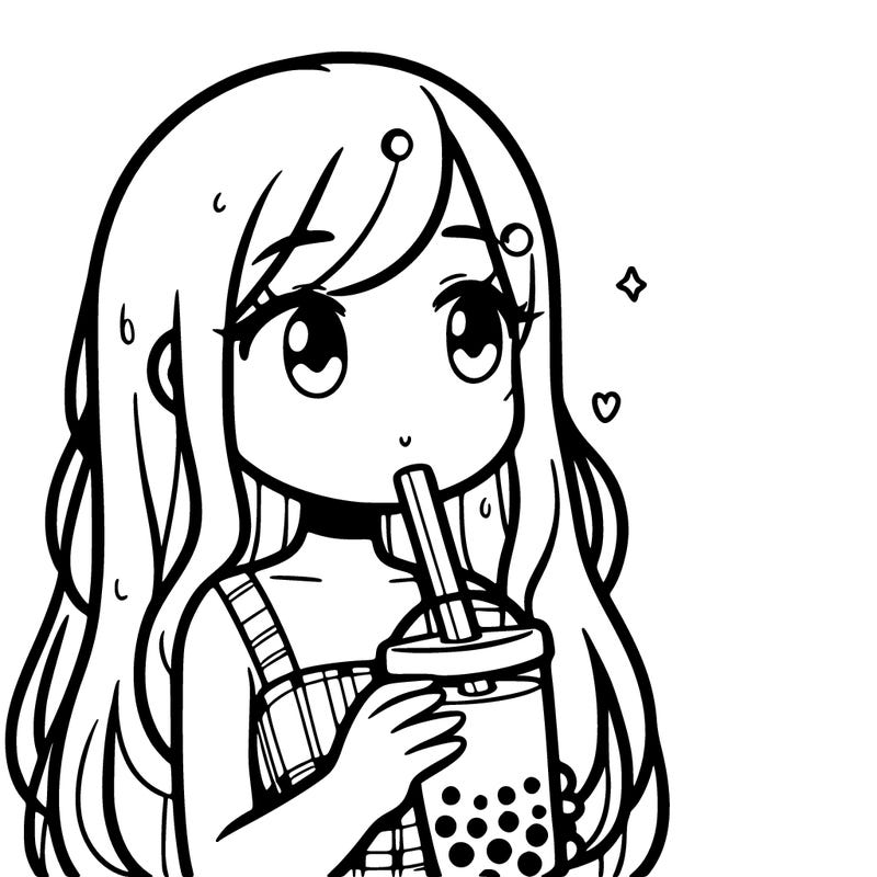 a girl drinking bubatea