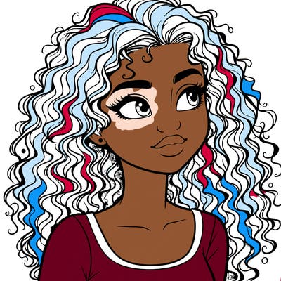 realistic girl with curly hair