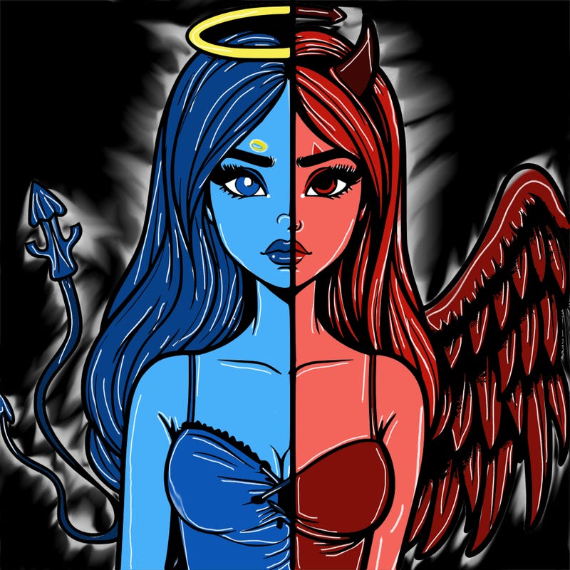 devil vs angel realistic girl