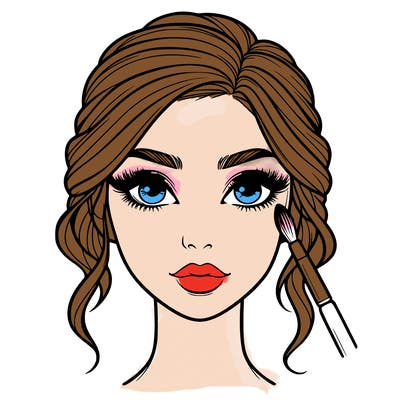 realistic person with makeup