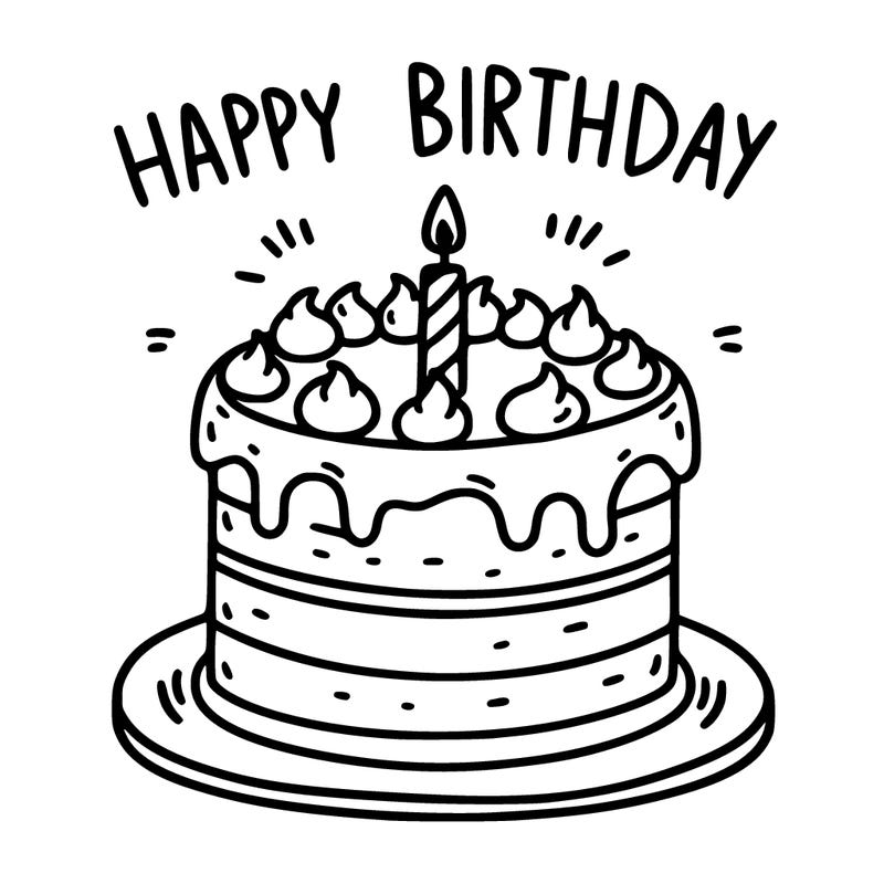 happy birthday simple cake