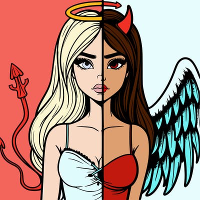 devil vs angel realistic girl