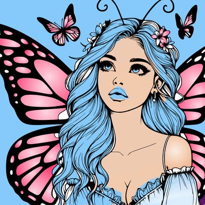 butterfly fairy realistic girl