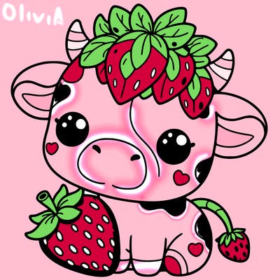 cute strawberry cow