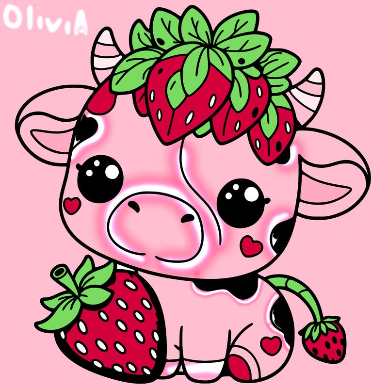 cute strawberry cow