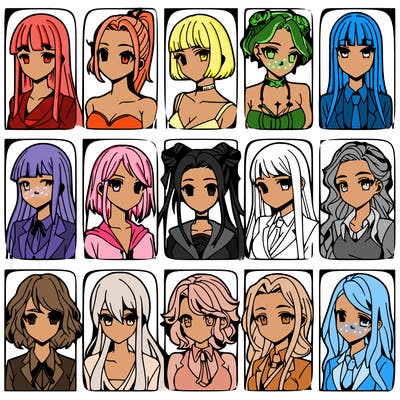 girls that look diffrent anime