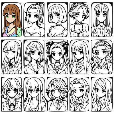 girls that look diffrent anime