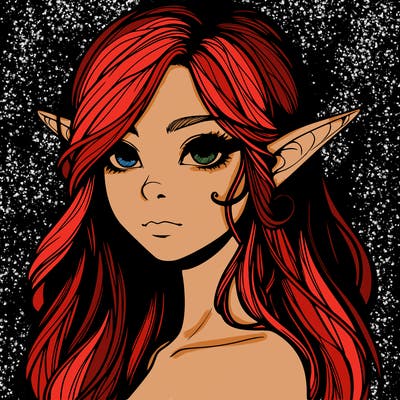 elf girl realistic dark fantasy