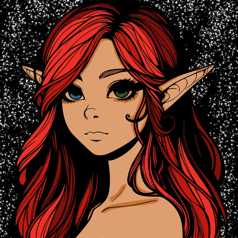 elf girl realistic dark fantasy