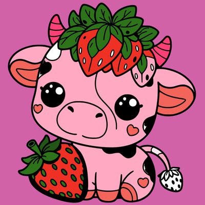 cute strawberry cow