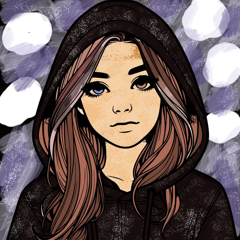 realistic girl with a hoodie