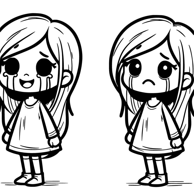 sadness standing and smiling