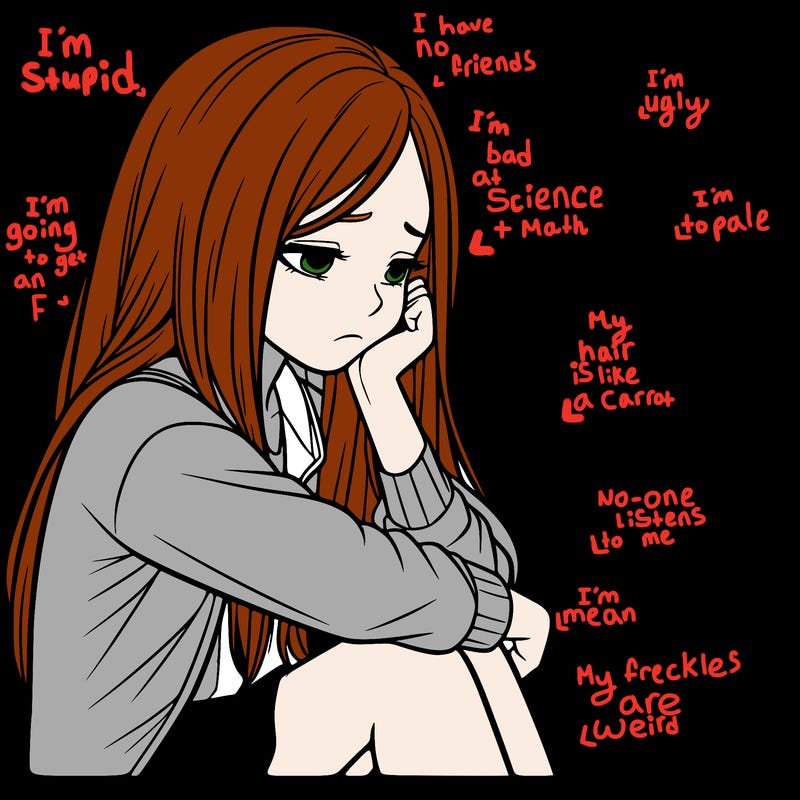 a realistic girl with depression