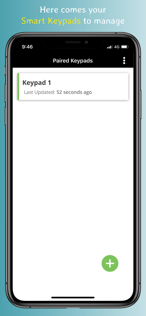 Edge Smart Keypad - Edge Smart Keypad mobile app interface displaying a list of paired security keypads
