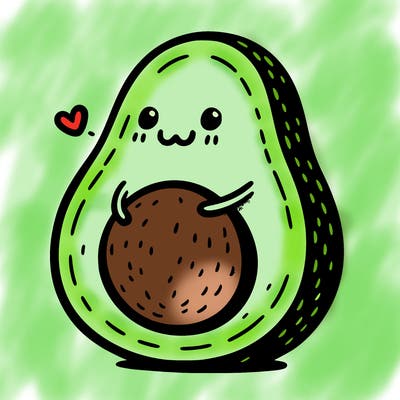 an avocado hugging an avocado