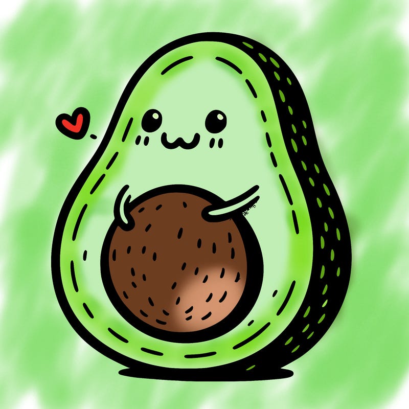 an avocado hugging an avocado