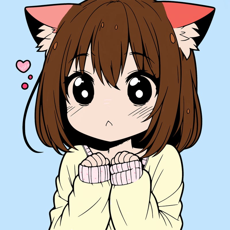 shy anime catgirl