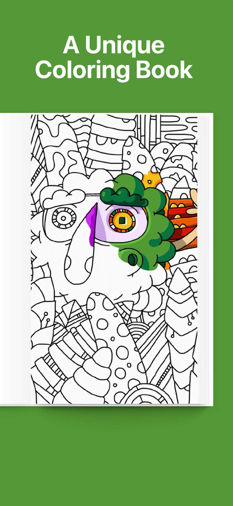Tayasui Coloring Book - A partially colored abstract drawing in the Tayasui Coloring Book app