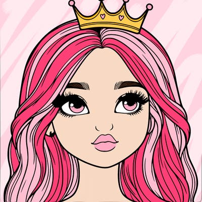 a realistic girl with a crown on
