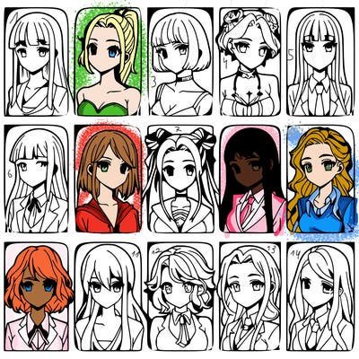 girls that look diffrent anime