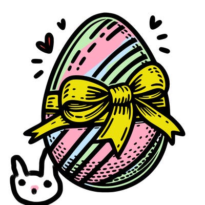 large chocolate egg with ribbon