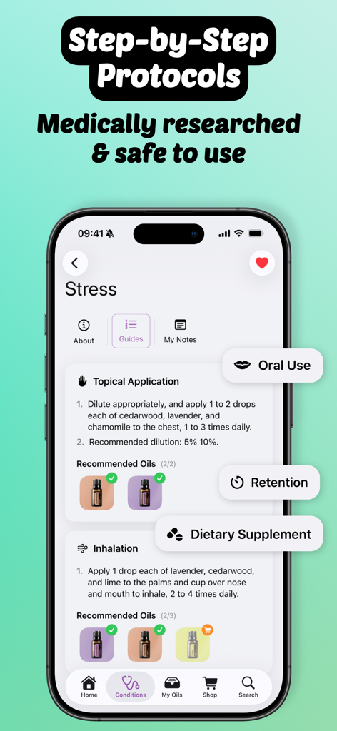 Essential Oils Guide - doTERRA - Step by step essential oil protocols for stress relief with topical and inhalation instructions.