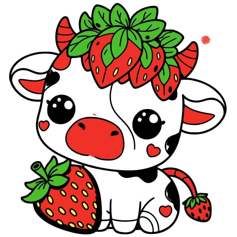 cute strawberry cow
