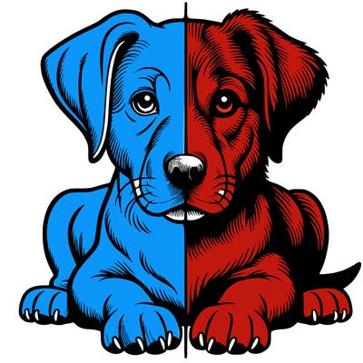 realistic dog split picture