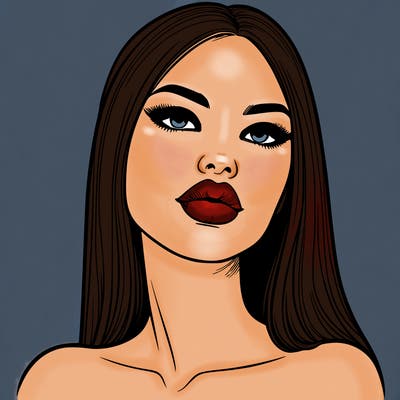 realistic woman with full lips