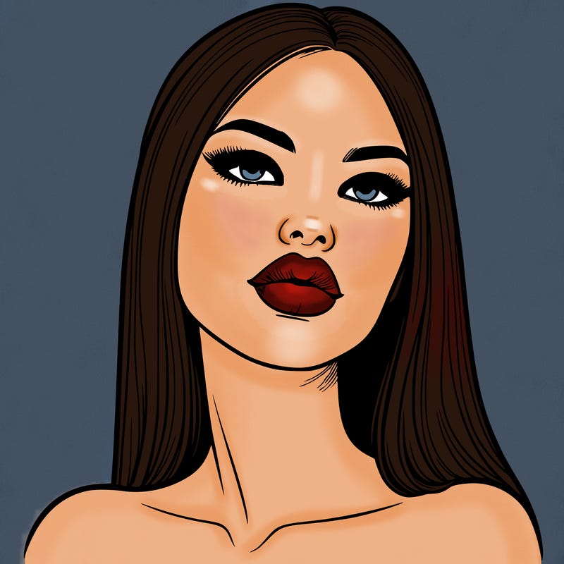 realistic woman with full lips