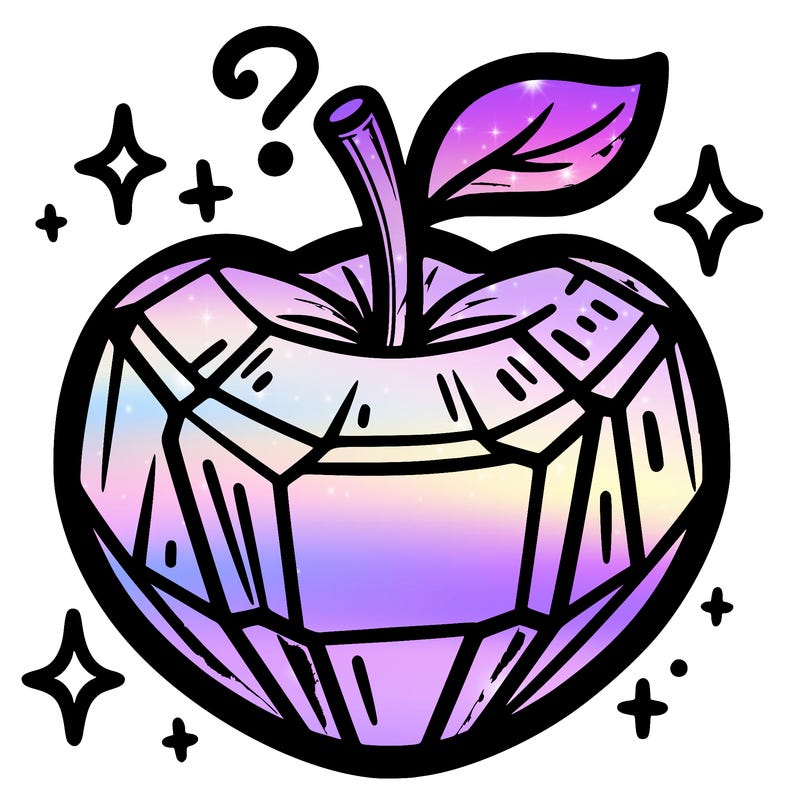 very shiny crystal apple