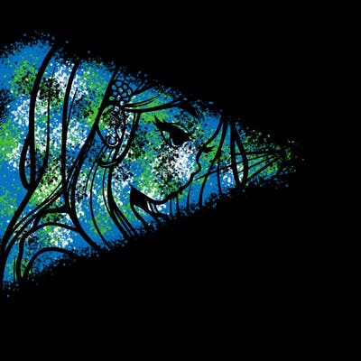 a realistic girl spray painting