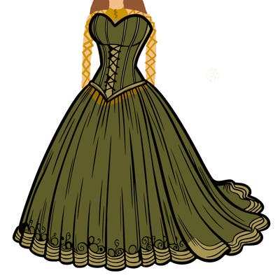 wedding dress-corset and a long and flowy skirt