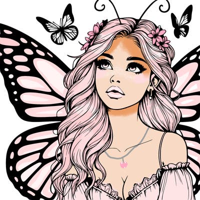 butterfly fairy realistic girl