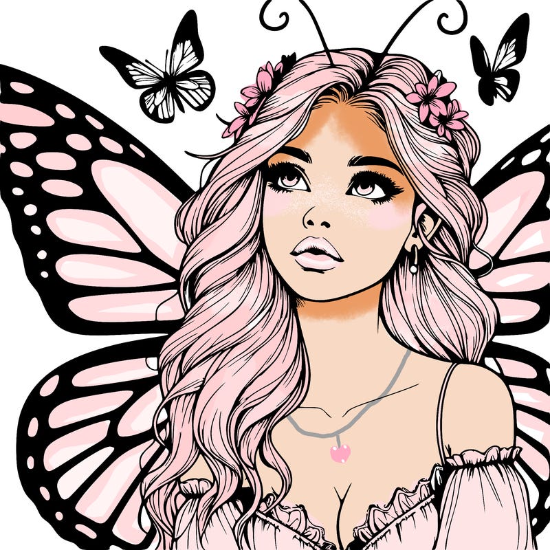butterfly fairy realistic girl