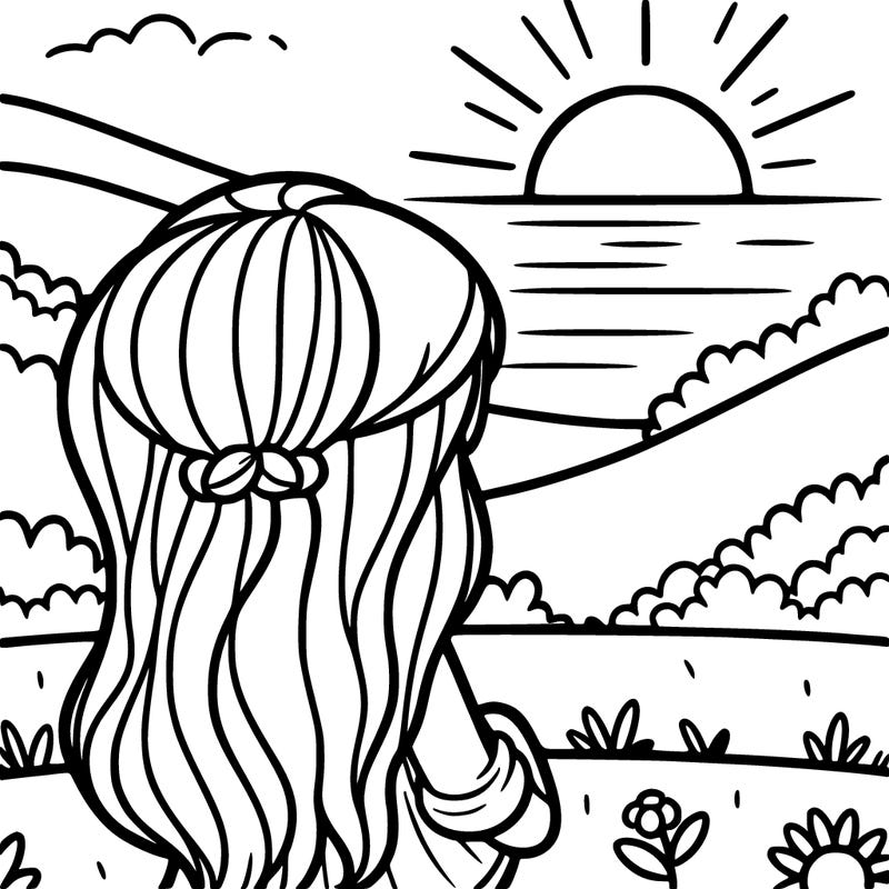 girl watching the sunset