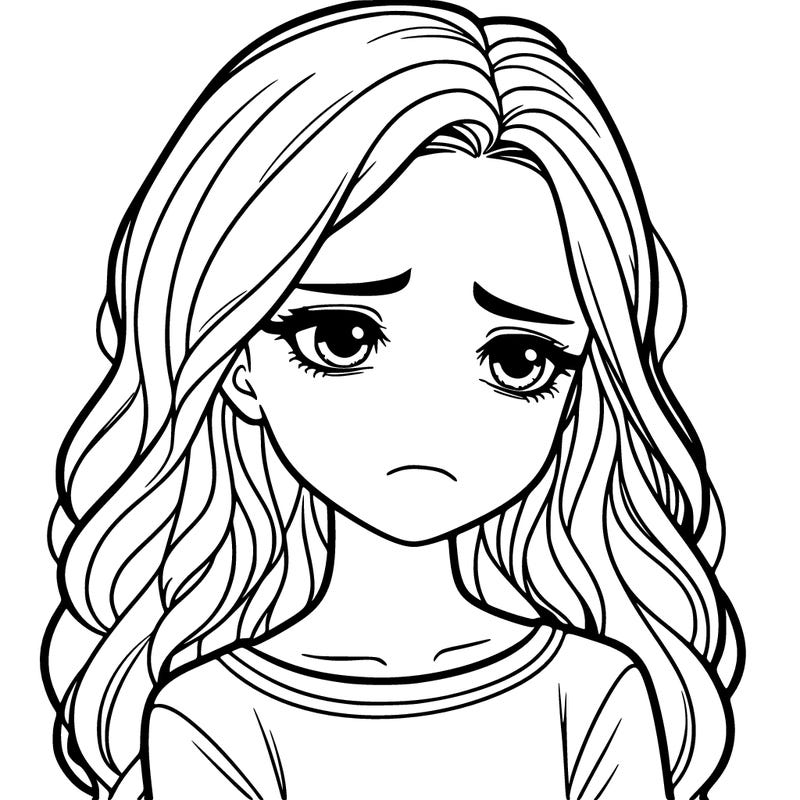 a realistic girl looking depressed