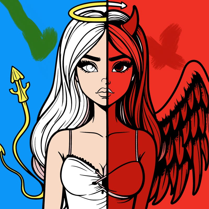 devil vs angel realistic girl