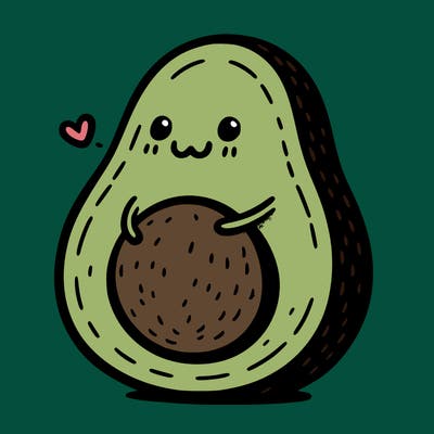 an avocado hugging an avocado