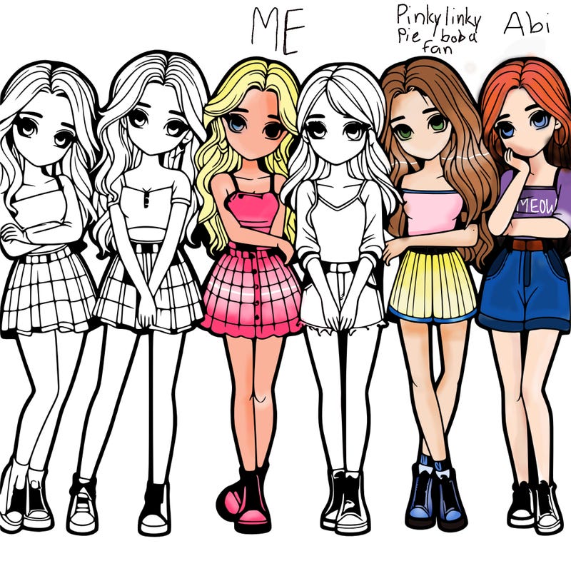 a group of girls realistic