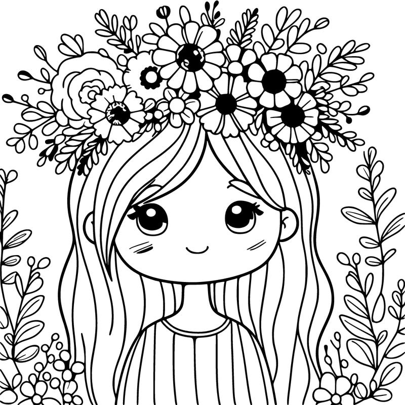 girl with flowers crown
