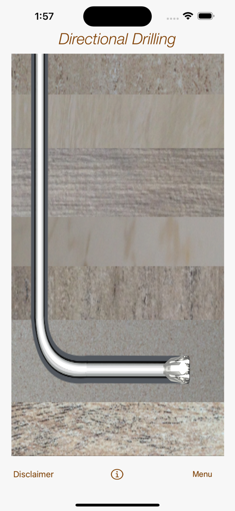 Directional Drilling - Cross section diagram of a horizontal wellbore and drill bit through geological layers